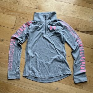 Under Armour Gray Pullover with Pink Accents